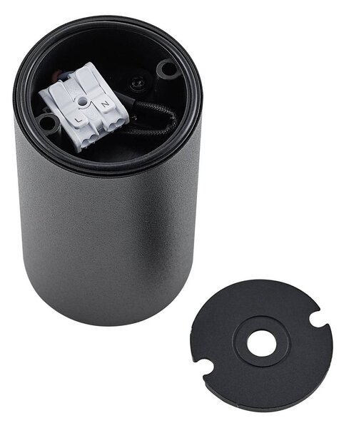 Deko-Light Downlight CAN, czarny, IP44, Ø 6 cm, metal, GU10 możliwość ściemniania, czarny, łazienka, aluminium