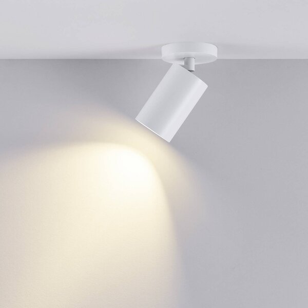 Deko-Light Reflektor sufitowy CAN TILT, biały, Ø 8 cm, 1-punktowa, metal, GU10 możliwość ściemniania, biały / opal, salon / jadalnia, aluminium
