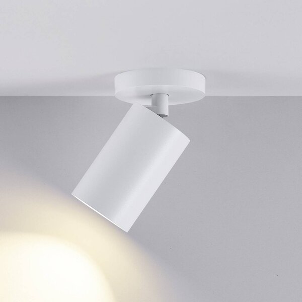Deko-Light Reflektor sufitowy CAN TILT, biały, Ø 8 cm, 1-punktowa, metal, GU10 możliwość ściemniania, biały / opal, salon / jadalnia, aluminium