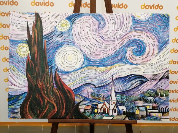 Obraz reprodukcja Gwieździstej nocy - Vincent van Gogh