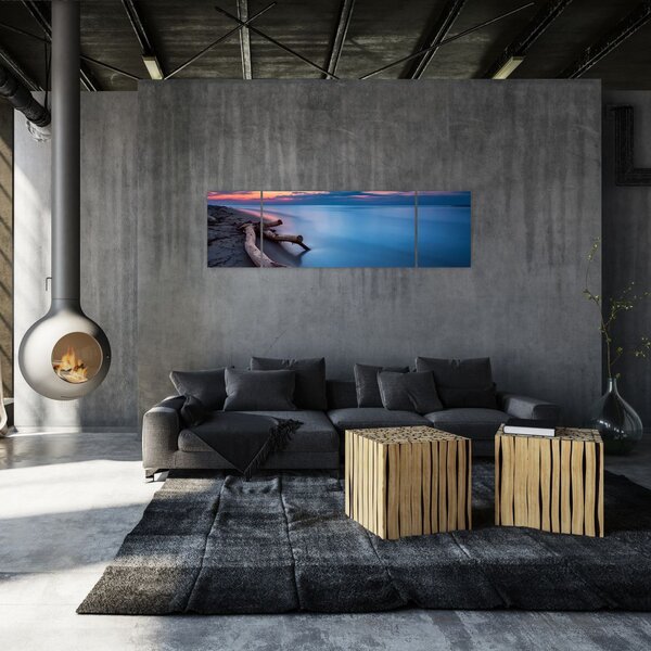 Obraz plaży o zachodzie słońca (170x50 cm)