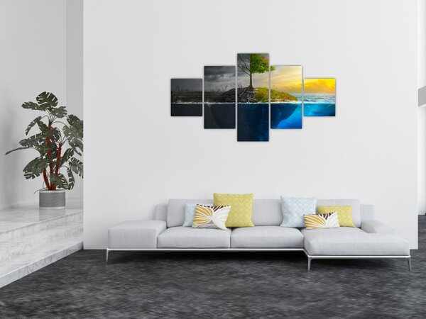 Obraz przedstawiający dwie strony (125x70 cm)