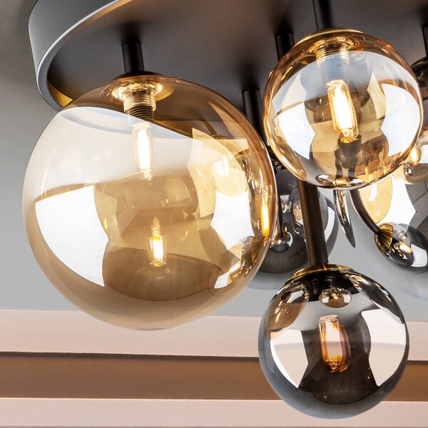 Schuller Valencia Lampa sufitowa LED Dark, multikolor, salon / jadalnia, szkło