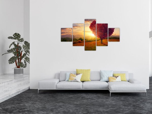 Obraz drzewa w kształcie serca (125x70 cm)