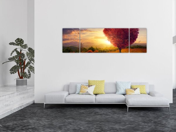 Obraz drzewa w kształcie serca (170x50 cm)