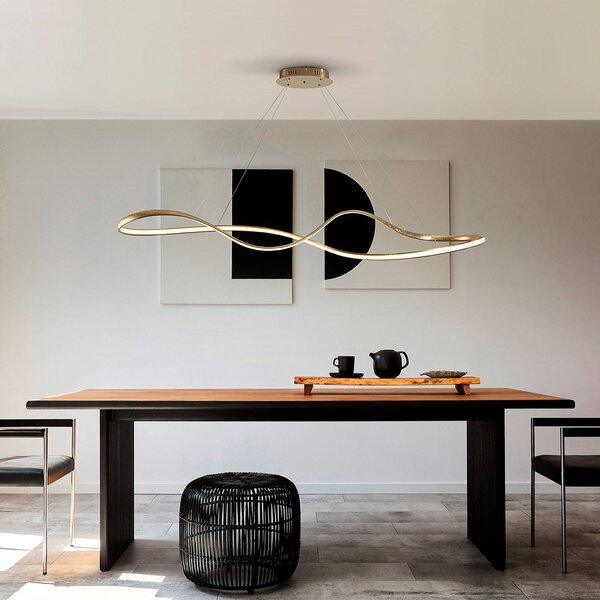 Schuller Valencia Lampa wisząca Lia, możliwość ściemniania, mosiężny / złoty, salon / jadalnia, metal, nowoczesny