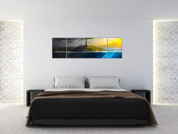Obraz przedstawiający dwie strony (170x50 cm)