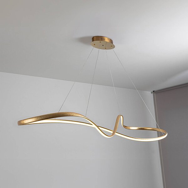Schuller Valencia Lampa wisząca Lia, możliwość ściemniania, mosiężny / złoty, salon / jadalnia, metal, nowoczesny