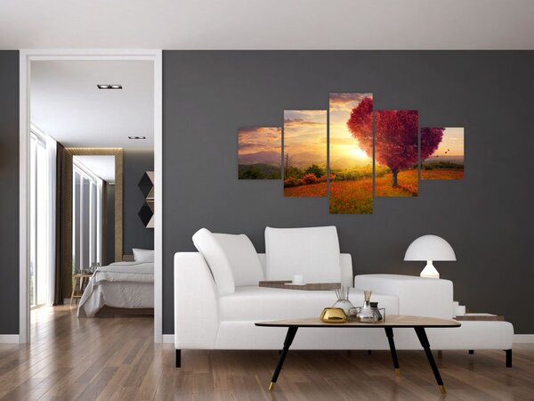 Obraz drzewa w kształcie serca (125x70 cm)