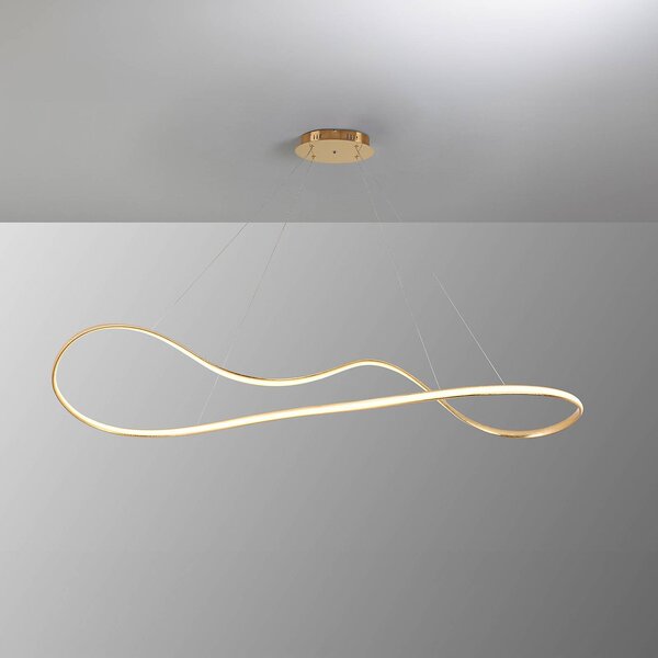 Schuller Valencia Lampa wisząca Lia, możliwość ściemniania, mosiężny / złoty, salon / jadalnia, metal, nowoczesny
