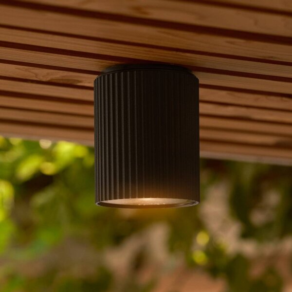 Nordlux Lampa sufitowa Kyklop Ripple, czarna, aluminium, GU10 możliwość ściemniania, czarny, aluminium, nowoczesny