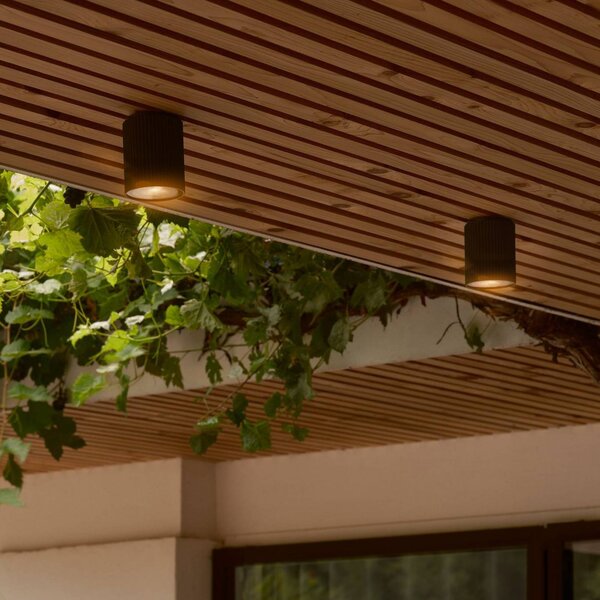 Nordlux Lampa sufitowa Kyklop Ripple, czarna, aluminium, GU10 możliwość ściemniania, czarny, aluminium, nowoczesny