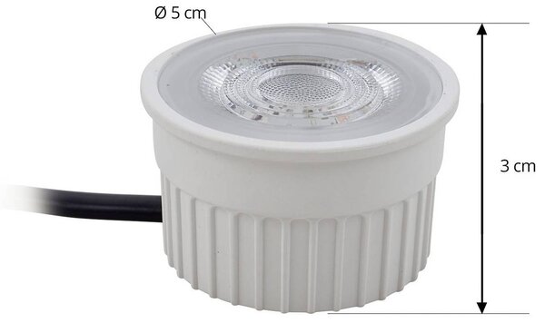 Prios Spot sufitowy Fibur z modułem LED, beżowy, zestaw 10 sztuk PRIOS, możliwość ściemniania, kremowy / amber, salon / jadalnia, metal, nowoczesny