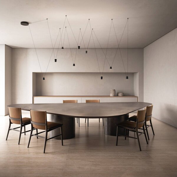 Kdln Lampa wisząca designerska Sling, możliwość ściemniania, czarny, salon / jadalnia, aluminium, design