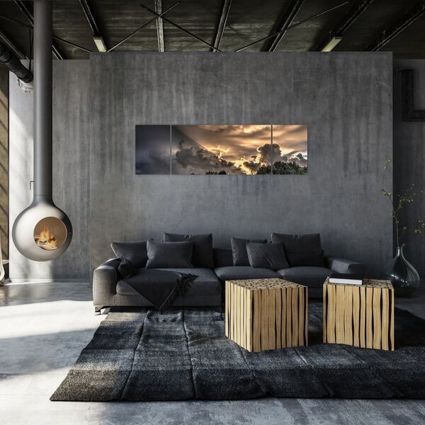 Obraz chmur i lasu (170x50 cm)