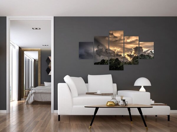 Obraz chmur i lasu (125x70 cm)