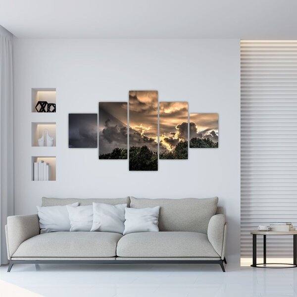 Obraz chmur i lasu (125x70 cm)