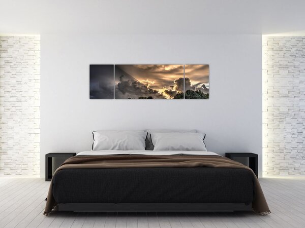 Obraz chmur i lasu (170x50 cm)