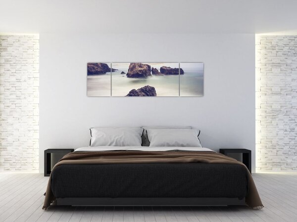 Obraz klifów we mgle (170x50 cm)