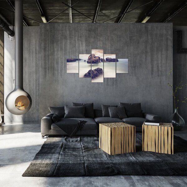 Obraz klifów we mgle (125x70 cm)