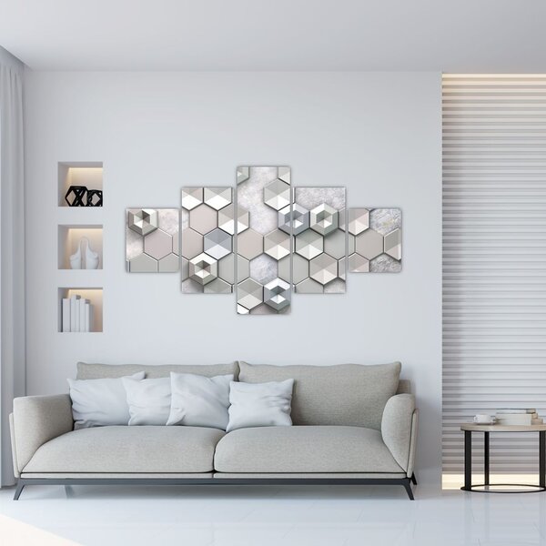 Obraz abstrakcji 3D (125x70 cm)
