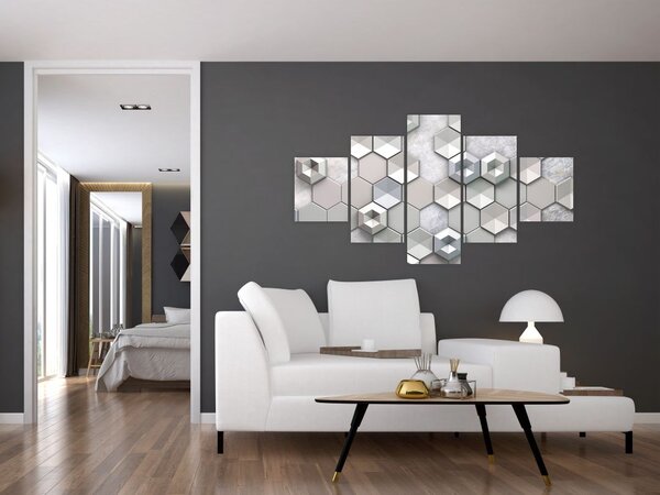 Obraz abstrakcji 3D (125x70 cm)