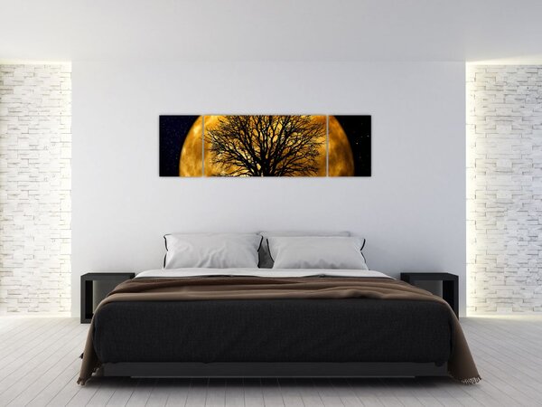 Obraz księżyca i sylwetki (170x50 cm)
