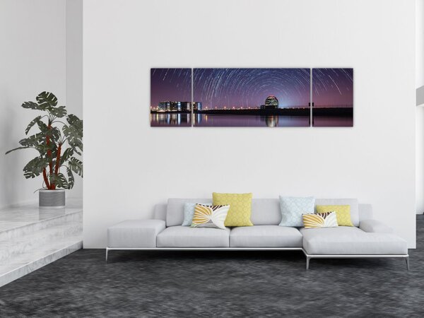 Obraz nocnego nieba z gwiazdami (170x50 cm)