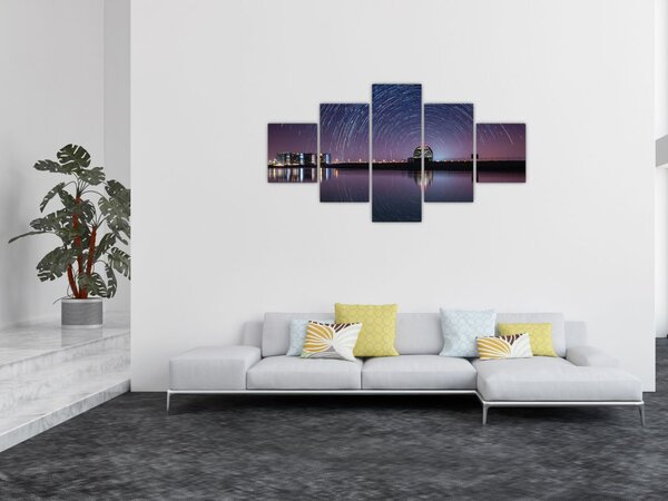 Obraz nocnego nieba z gwiazdami (125x70 cm)