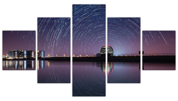 Obraz nocnego nieba z gwiazdami (125x70 cm)