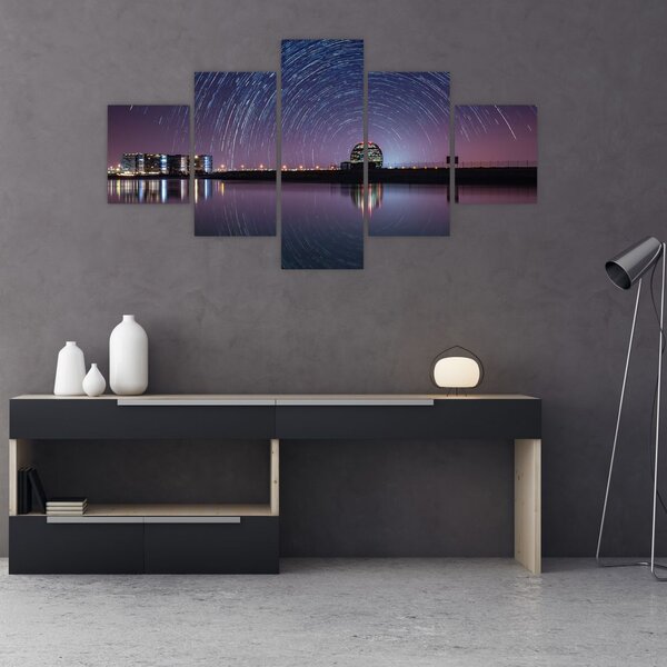 Obraz nocnego nieba z gwiazdami (125x70 cm)