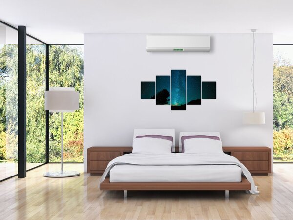 Obraz nocnego nieba z gwiazdami (125x70 cm)