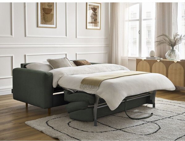 Zielona rozkładana sofa do spania 220 cm Cocoone – Bobochic Paris