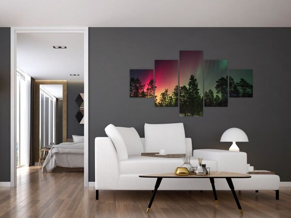 Obraz zorzy polarnej (125x70 cm)