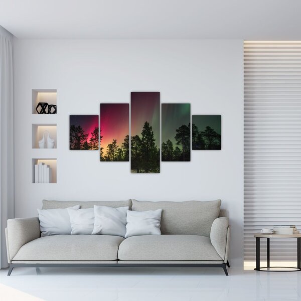 Obraz zorzy polarnej (125x70 cm)