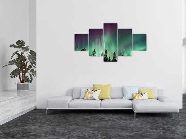 Obraz zorzy polarnej (125x70 cm)