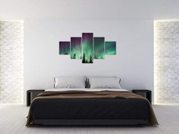 Obraz zorzy polarnej (125x70 cm)