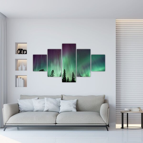 Obraz zorzy polarnej (125x70 cm)