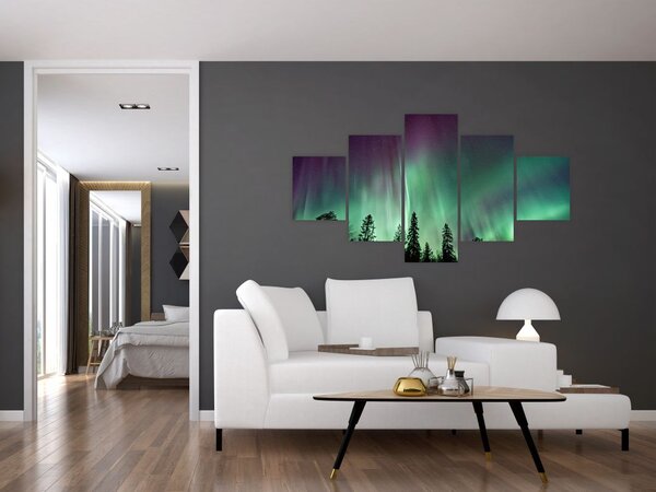 Obraz zorzy polarnej (125x70 cm)