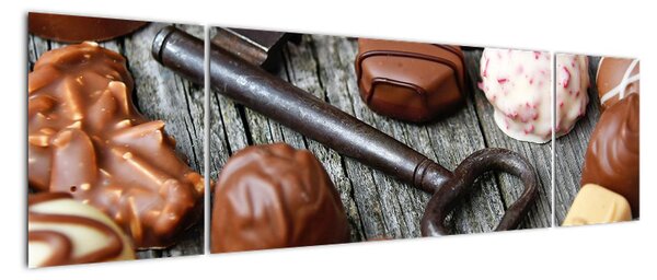Obraz czekolady i kluczy (170x50 cm)