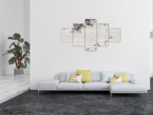 Obraz ściany z bukietem kwiatów (125x70 cm)