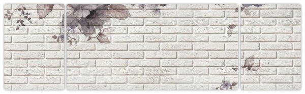 Obraz ściany z bukietem kwiatów (170x50 cm)