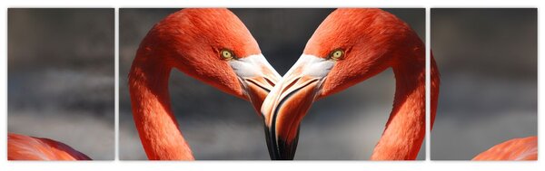 Obraz dwóch zakochanych flamingów (170x50 cm)