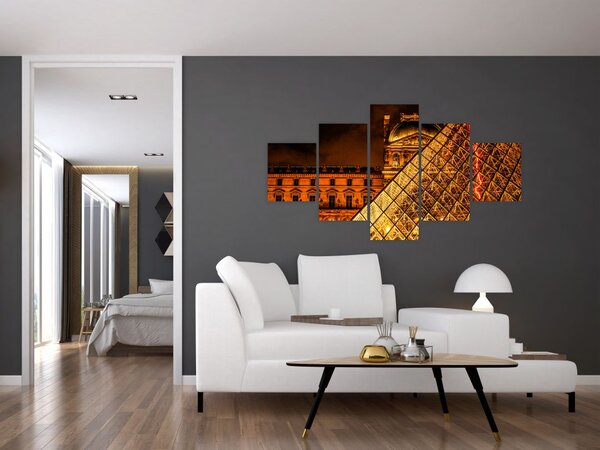 Obraz Luwru w Paryżu (125x70 cm)