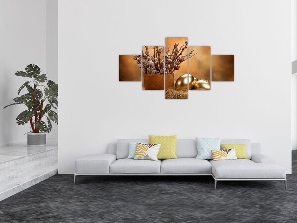 Obraz jajek i kociąt (125x70 cm)