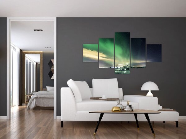 Obraz zorzy polarnej (125x70 cm)