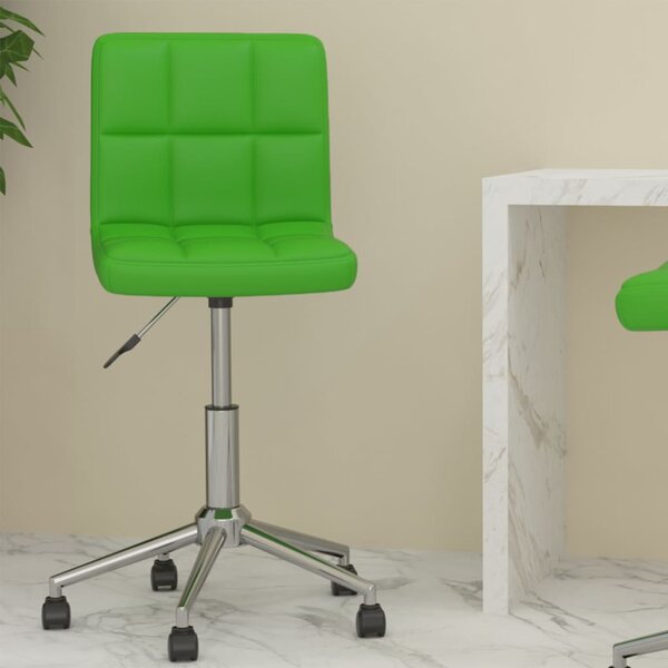 Obrotowe krzesło biurowe, zielone, obite sztuczną skórą