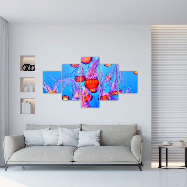 Obraz meduz w morzu (125x70 cm)