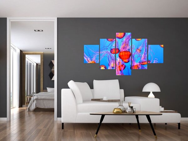 Obraz meduz w morzu (125x70 cm)