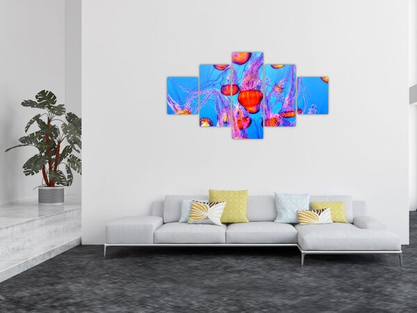 Obraz meduz w morzu (125x70 cm)
